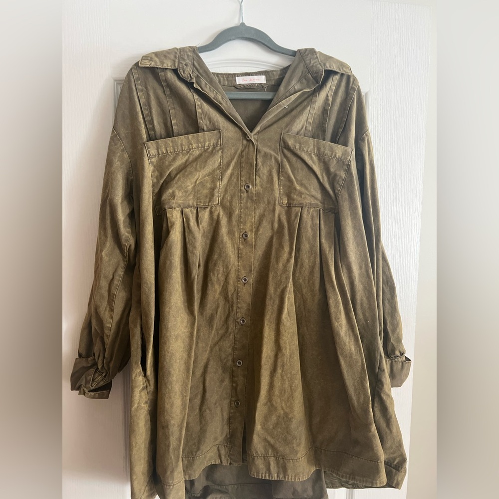 Ces Femme Button Up Olive Dress